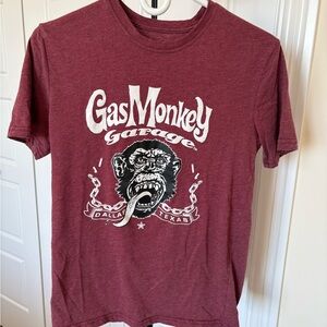Gas Monkey Garage Men’s Short Sleeve Tee — Maroon